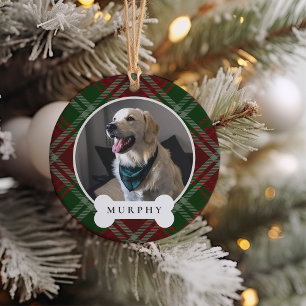 Klassisches Kariertes Personalisiertes Haustier Fo Keramik Ornament