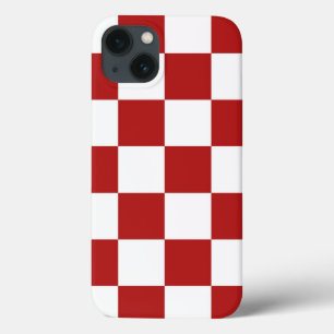 Klassisches kariertes rotes und weißes Muster Case-Mate iPhone Hülle