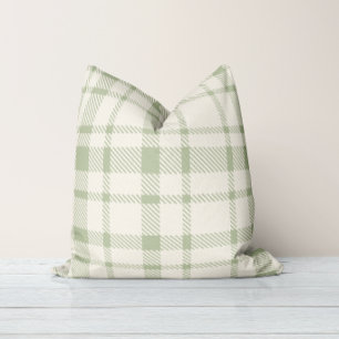 Klassisches Kariertes Tartan-Muster-Minze Grün & C Kissen
