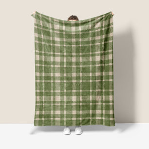 Klassisches Kariertes Tartan-Muster-Olivenöle Grün Fleecedecke