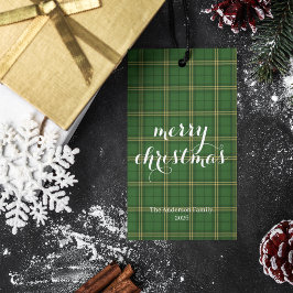 Klassisches Karo Frohe Weihnachten Festlich - Geschenkanhänger