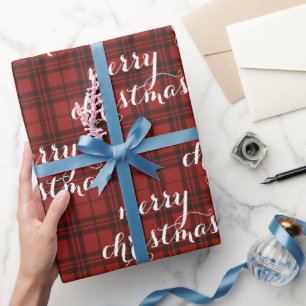 Klassisches Karo Frohe Weihnachten Festlich - Geschenkpapier