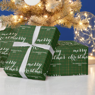 Klassisches Karo Frohe Weihnachten Festlich -  Geschenkpapier