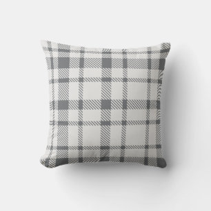 Klassisches Karo-Tartan-Muster - neutrales Grau un Kissen