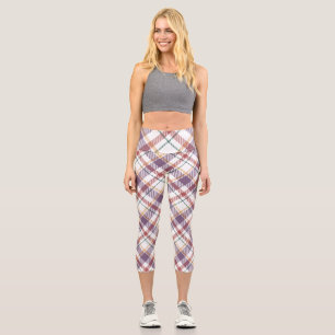Klassisches Karomuster Capri Leggings