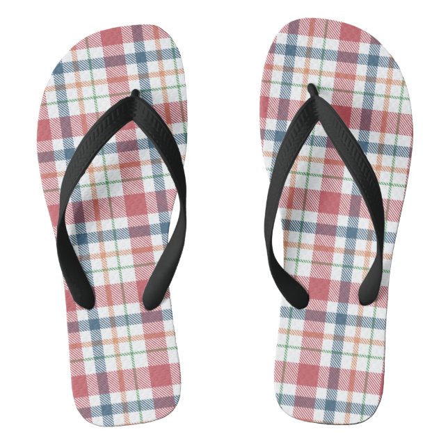 Klassisches Karomuster Flip Flops (Fußbett)
