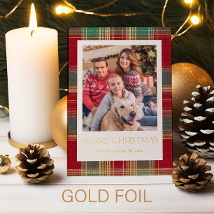 Klassisches Karomuster Frohe Weihnachten 1 Foto Go Folien Feiertagskarte