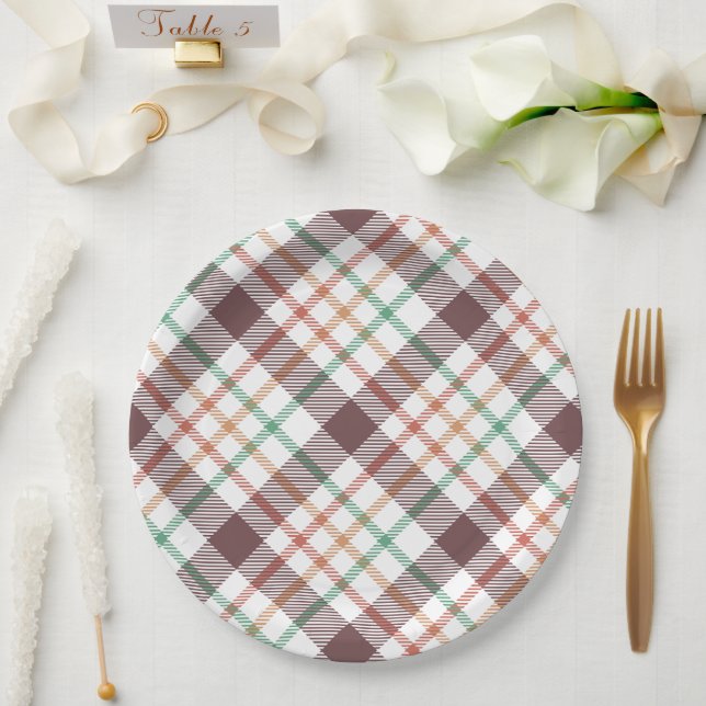 Klassisches Karomuster Pappteller (Hochzeit)