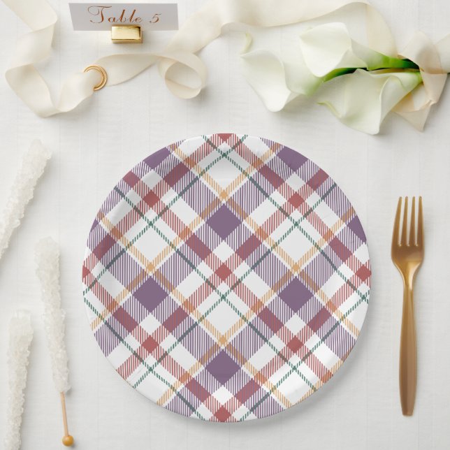 Klassisches Karomuster Pappteller (Hochzeit)