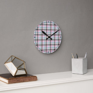 Klassisches Karomuster Runde Wanduhr