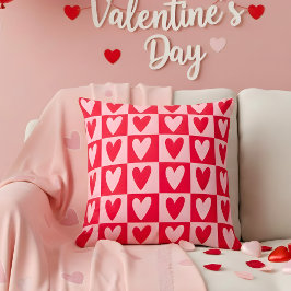 Klassisches Kirschrotes Herzen Valentinstag Gesche Kissen