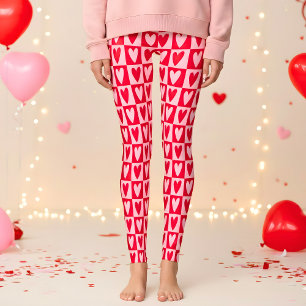 Klassisches Kirschrotes Herzen Valentinstag Gesche Leggings
