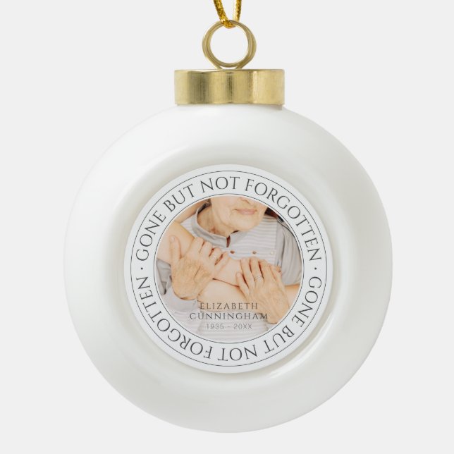 Klassisches klassisches Foto mit elegantem Chic Keramik Kugel-Ornament (Vorderseite)
