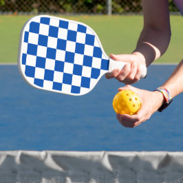 Klassisches kobaltblaues Schachbrettmuster Pickleball Schläger