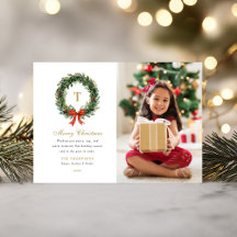 Klassisches Kranz-Monogramm-Weihnachtsfamilienfoto