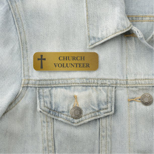 Klassisches Kreuz Faux gebürstetes Gold Kirchenhel Namensschild