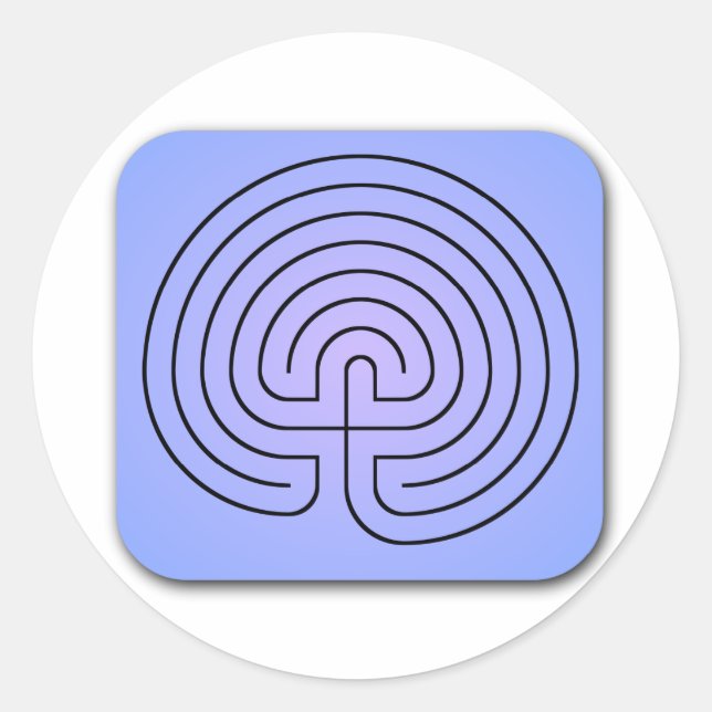 Klassisches Labyrinth Runder Aufkleber (Vorderseite)