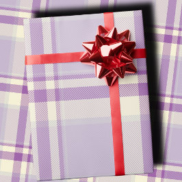 Klassisches Lavendel-Karo Elegantes Weihnachtsfest Geschenkpapier