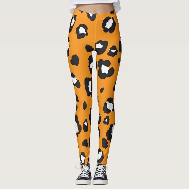 Klassisches Leopard-Druckmuster Leggings (Vorderseite)