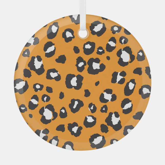 Klassisches Leopard-Druckmuster Ornament Aus Glas (Vorderseite)