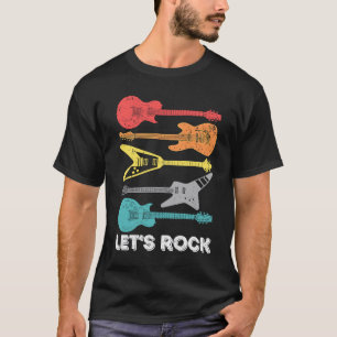 Klassisches Let's Rock Bassgitarre Lasst uns rocke T-Shirt