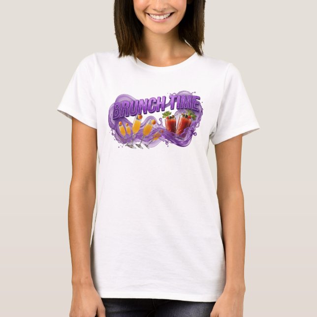 Klassisches Lila BRUNCH TIME Statement T-Shirt v2 (Vorderseite)