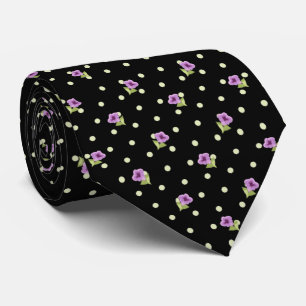 Klassisches Lila Gelbdots-Blumenmuster Krawatte