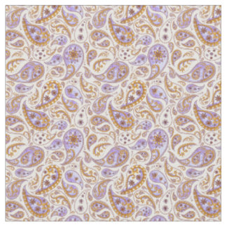 Klassisches Lila- und braunes Vintag Paisley-Muste Stoff