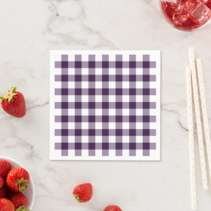 Klassisches Lila und weißes Gingham-Kariertes Must Serviette