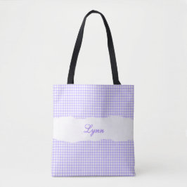 Klassisches Lila-Weiß-Gingham | Personalisierter N