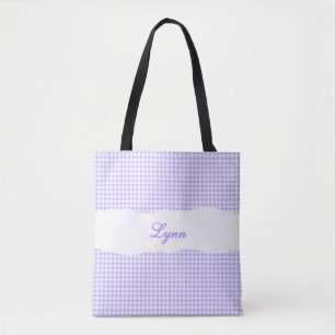 Klassisches Lila-Weiß-Gingham   Personalisierter N