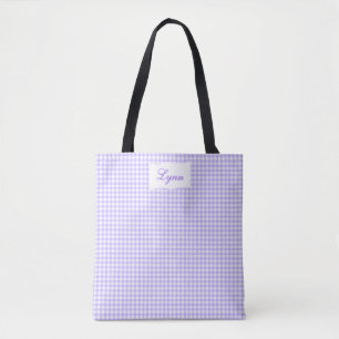 Klassisches Lila-Weiß-Gingham   Personalisierter N