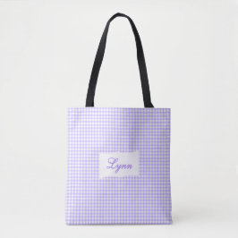 Klassisches Lila-Weiß-Gingham | Personalisierter N