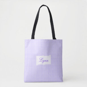 Klassisches Lila-Weiß-Gingham   Personalisierter N