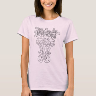 Klassisches Logo und Hippo, Holzkohledesign T-Shirt