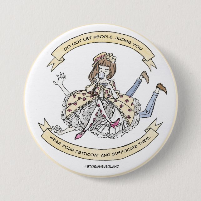 Klassisches Lolita ersticken Button (Vorderseite)