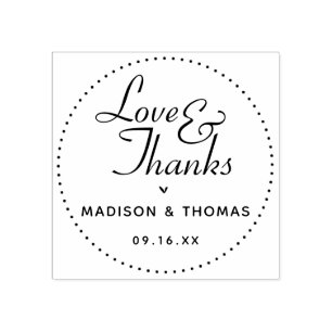 Klassisches Love & Thanks Hochzeitsgeschenk Gummistempel