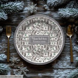Klassisches lustiges Geschenk-Dollar-Muster person Pappteller