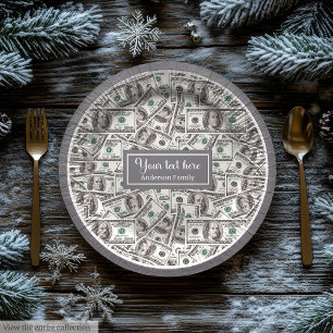 Klassisches lustiges Geschenk-Dollar-Muster person Pappteller
