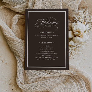 Klassisches Luxe   Dunkle Espresso-Braune Hochzeit Programm