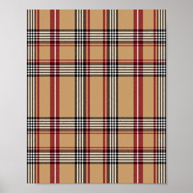 Klassisches Luxe-Karomuster-Kunstposter Poster (Vorne)