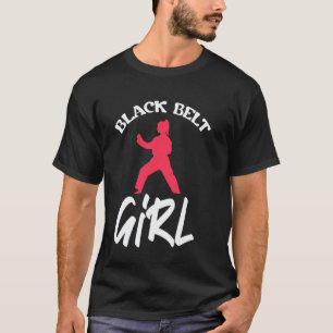 Klassisches Mädchen mit schwarzem Gürtel - Karate T-Shirt