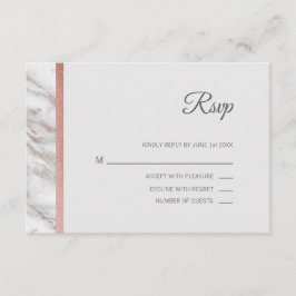 Klassisches Marble Rose Gold Foil UAWG Menu Hochze RSVP Karte
