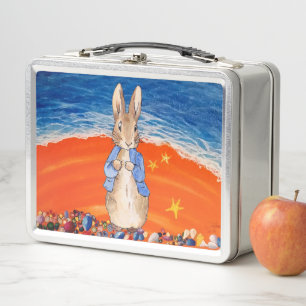 Klassisches Märchenbuch-Häschen am Strand Metall Brotdose