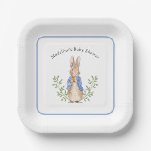 Klassisches Märchenbuch Kaninchen Blau Vintage Bab Pappteller