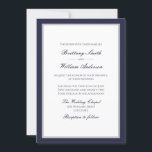 Klassisches Marineblau mit Einladung zur Hochzeit<br><div class="desc">Klassische marineblaue Hochzeitseinladung: gemeinsam mit ihrer Familie. Navy-Block und traditioneller Skripttext innerhalb einer marineblau-grauen Grenze. Navy zurück. Klicken Sie zum Anpassen des Layouts auf Anpassen,  Text bearbeiten und anschließend auf Textabschnitte,  die an die gewünschten Orte gezogen werden sollen. Verwenden Sie Strg,  um mehrere Bereiche gleichzeitig auszuwählen und zu verschieben.</div>