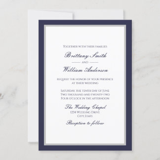 Klassisches Marineblau mit Einladung zur Hochzeit