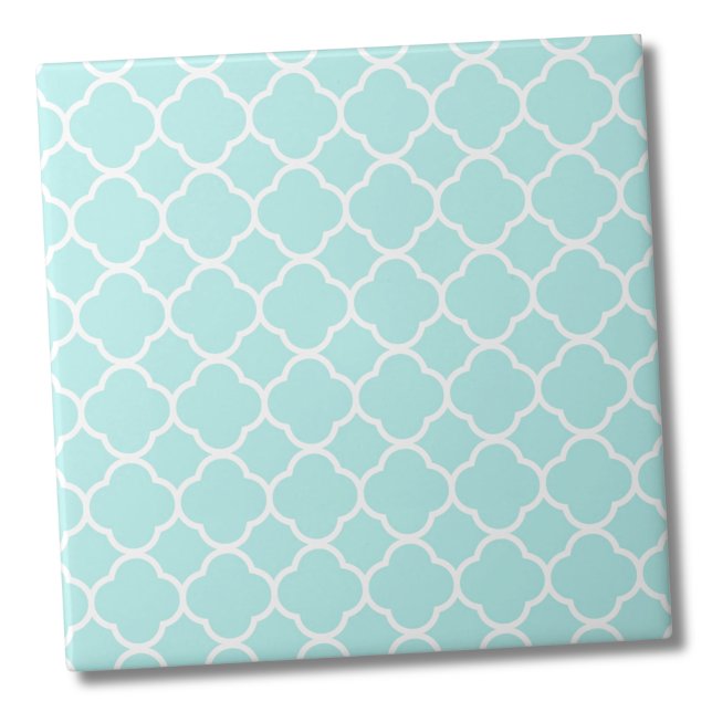 Klassisches marokkanisches Quatrefolienmuster Fliese (Aqua Blue Moroccan Pattern Ceramic Tile)