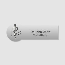 Klassisches medizinisches Elegant, Schwarz-weißer Namensschild