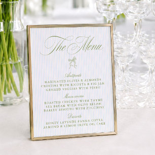 Klassisches Menü für Hochzeiten in Salbeigrün und